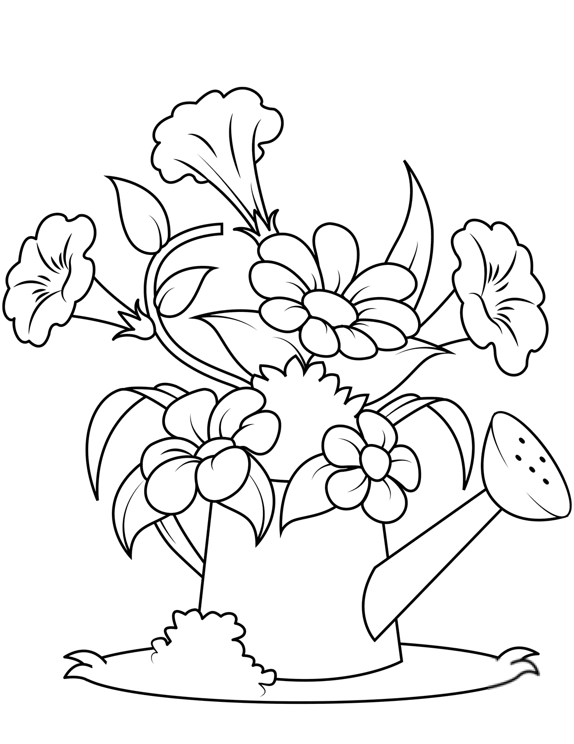 Watering Can with Flowers