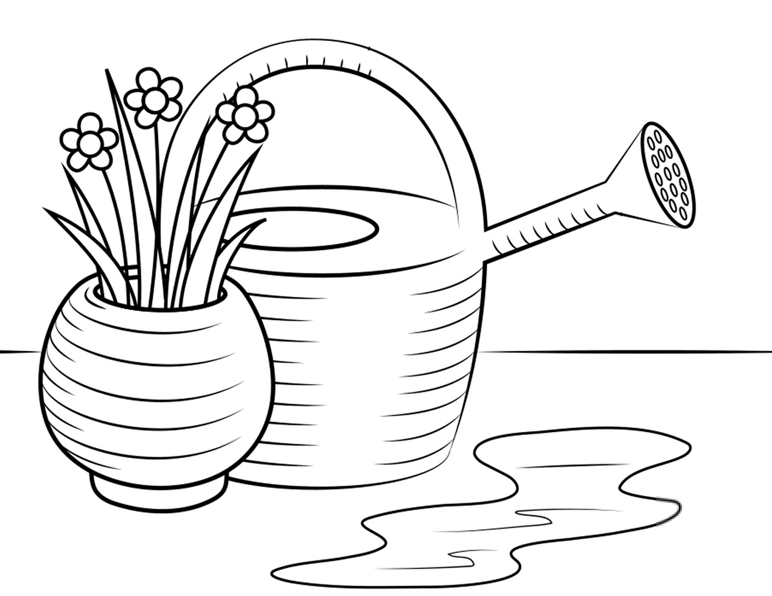 Watering Cane with Flowers