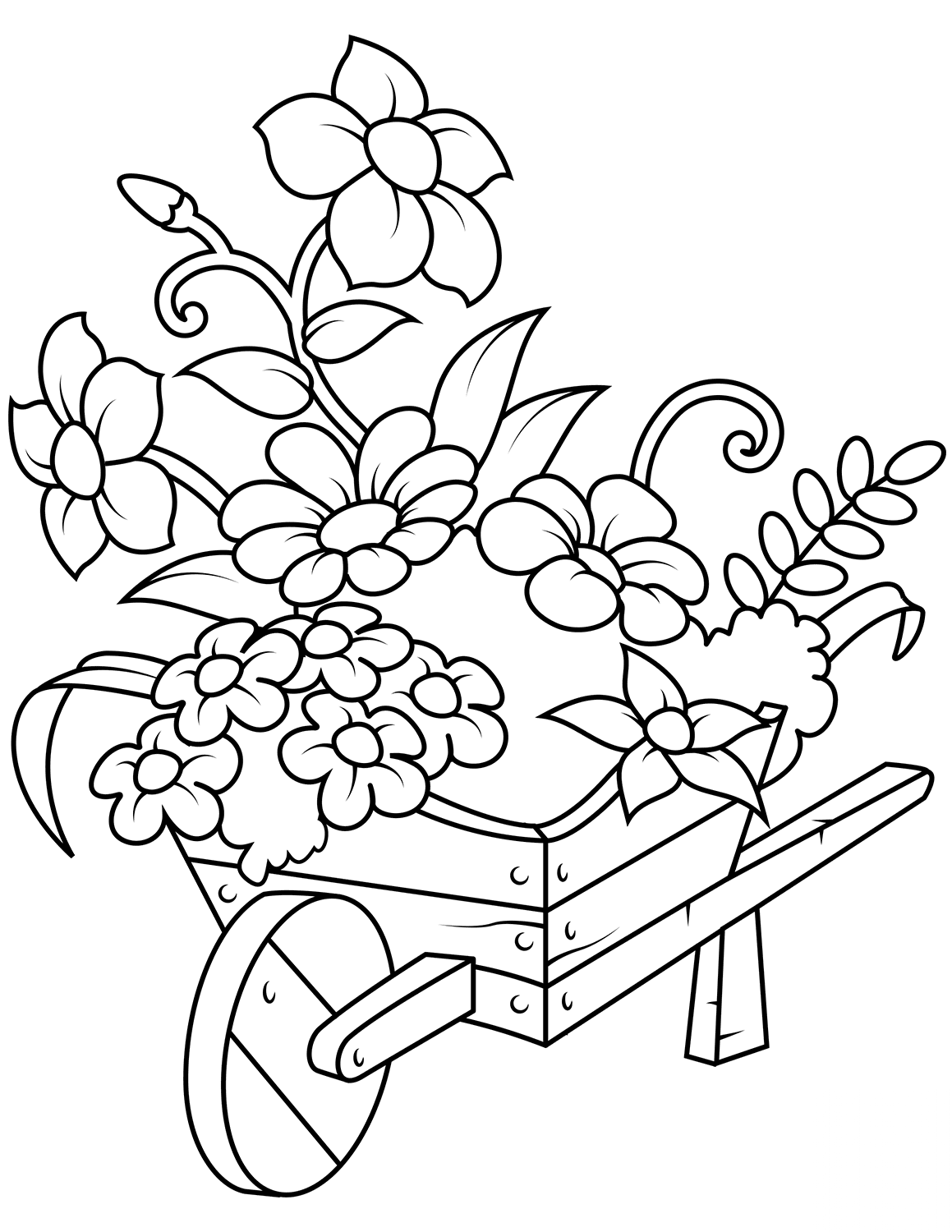 Wheelbarrow with Flowers