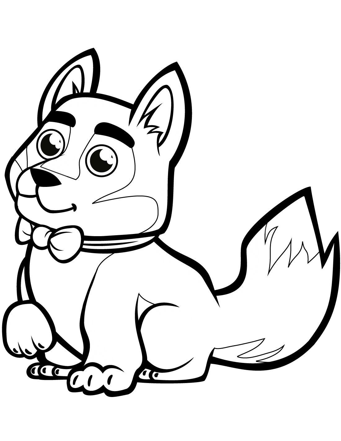 Cute Baby Husky with a Bowtie