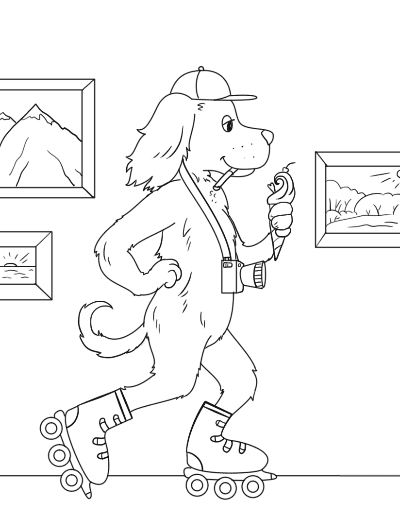 Smoking Dog with Ice Cream on...