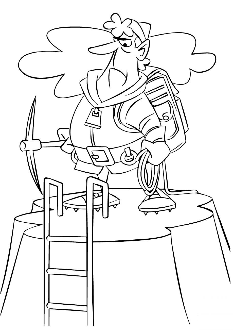 Cartoon Mountain Climber