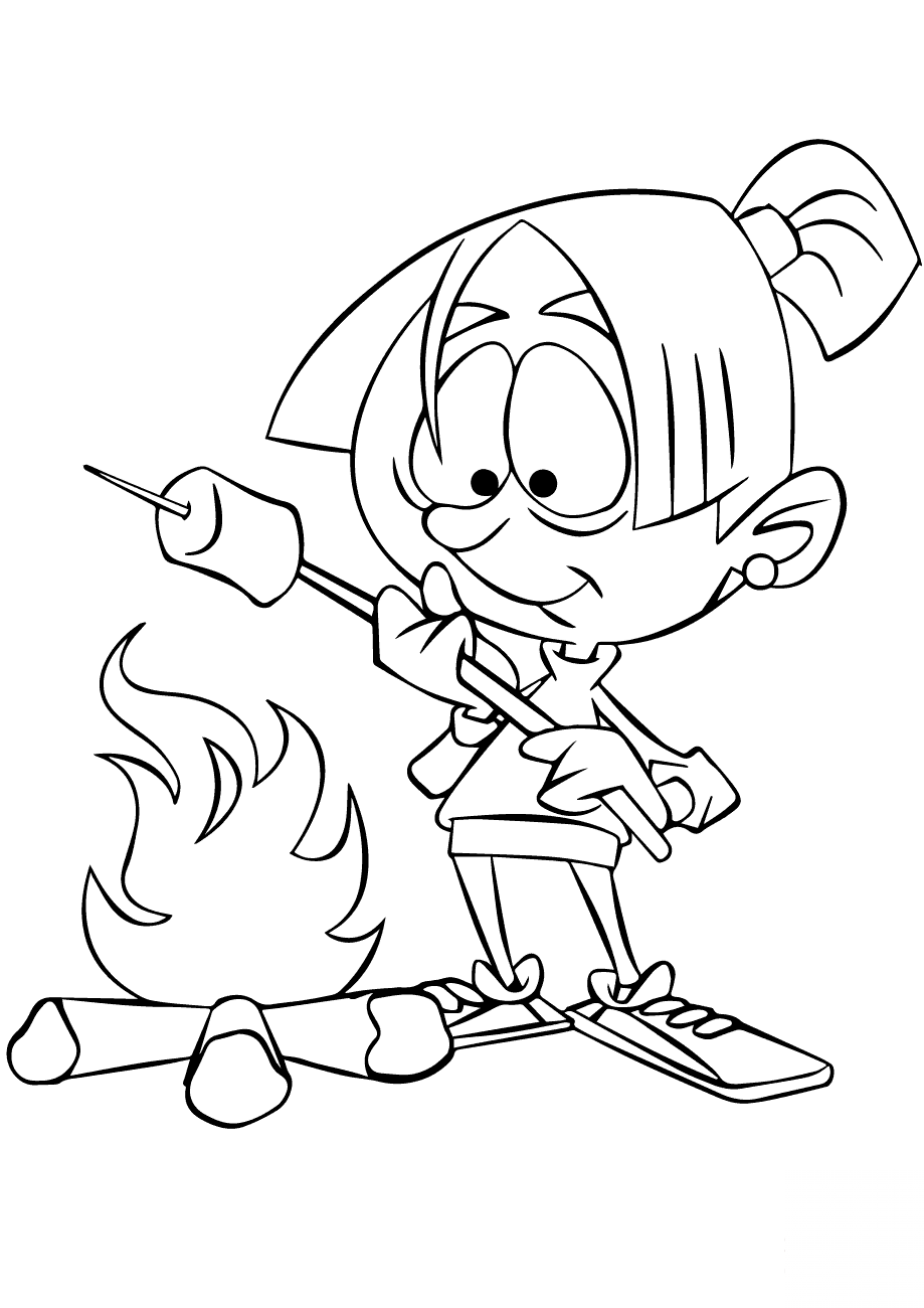 Girl Roasting Marshmallow over Camp...