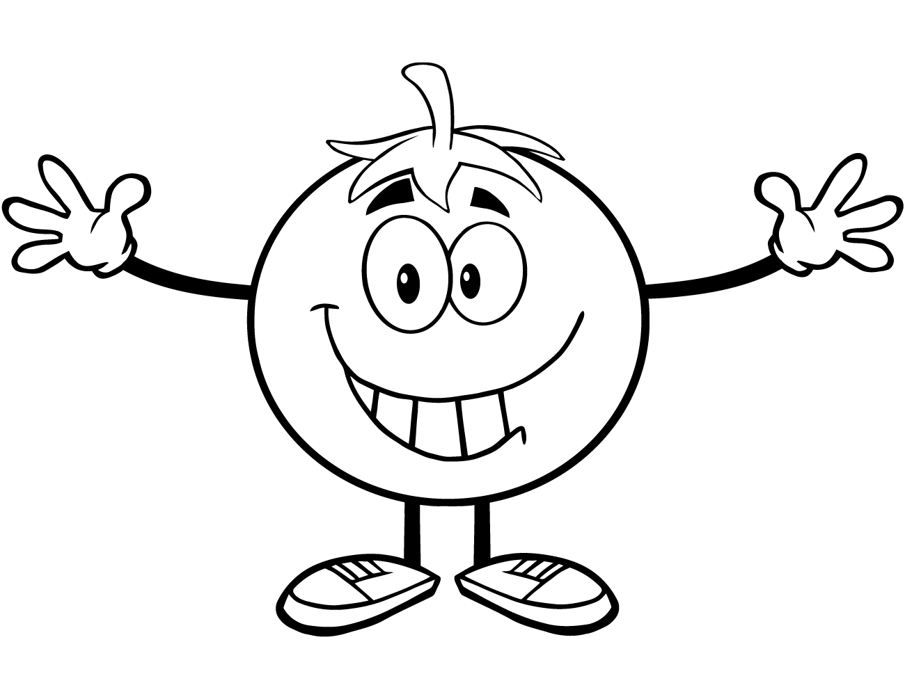 Tomato Cartoon Character with Open...