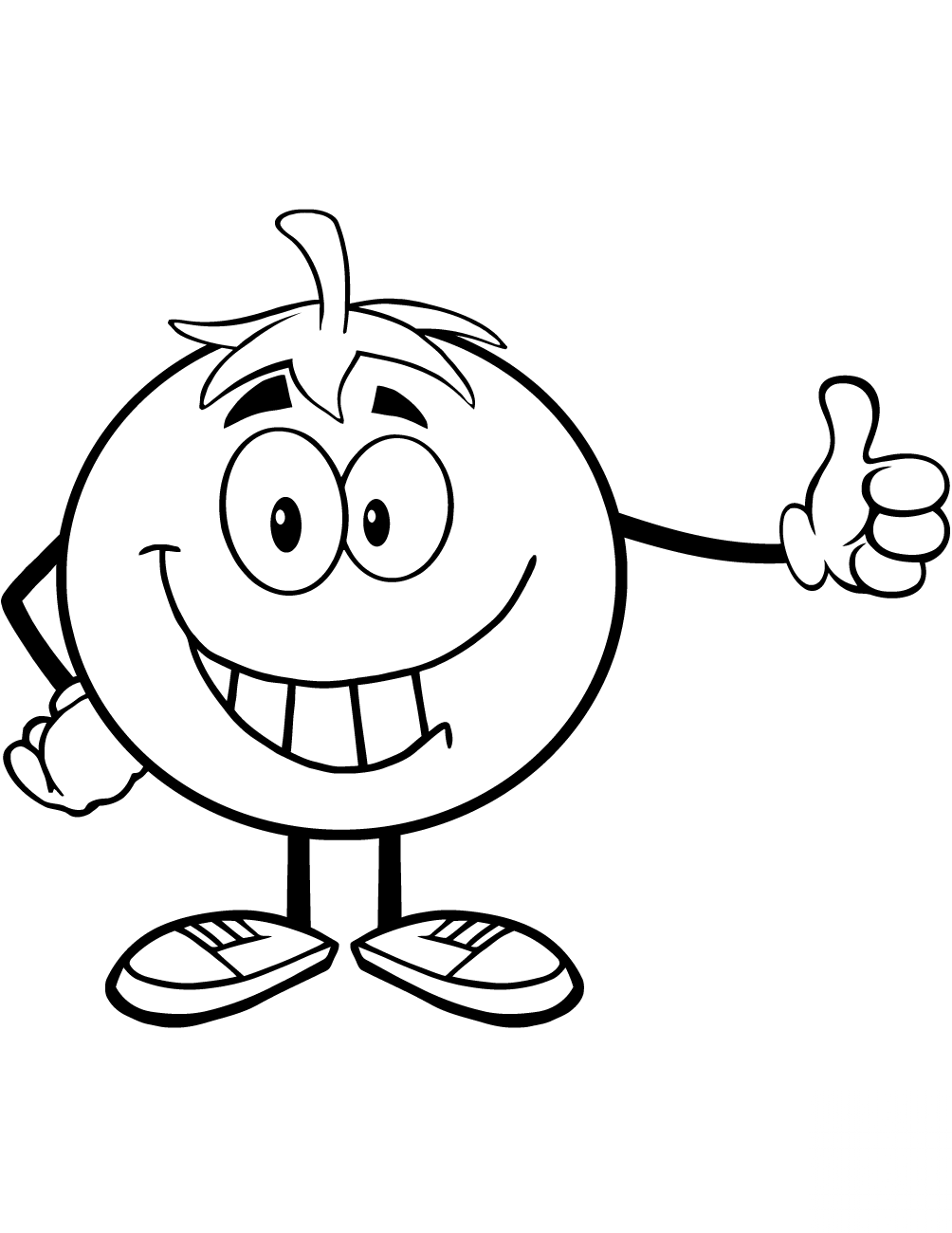 Smiling Tomato Cartoon Giving a...