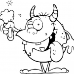 Wesoły potworek z manierką