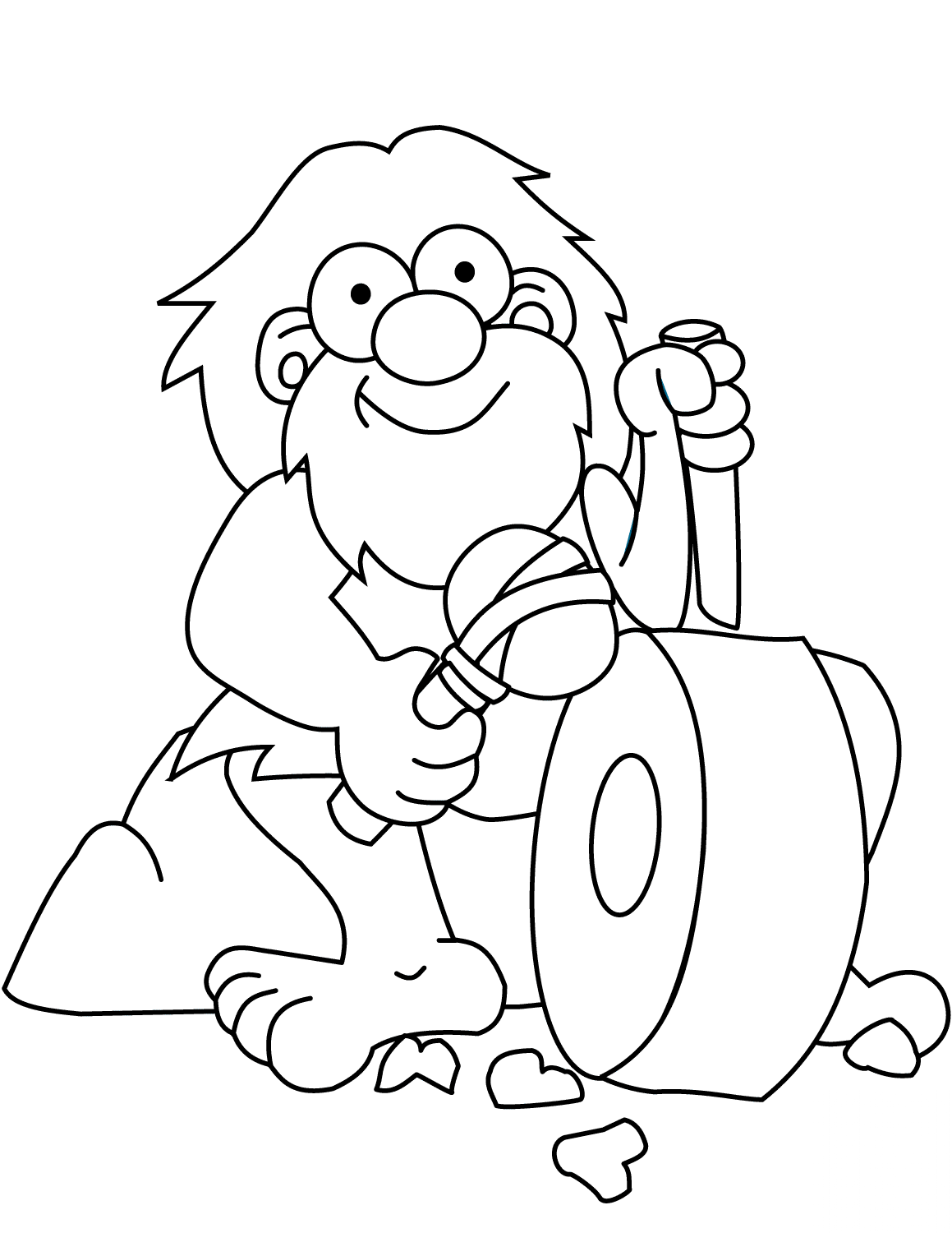 Caveman Sharpen Axe and Knife