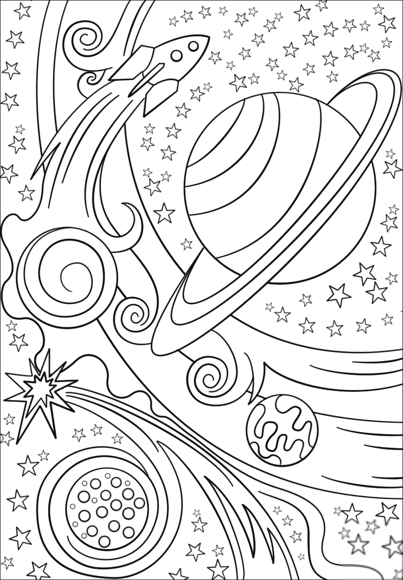 Trippy Space - Rocket and Planets