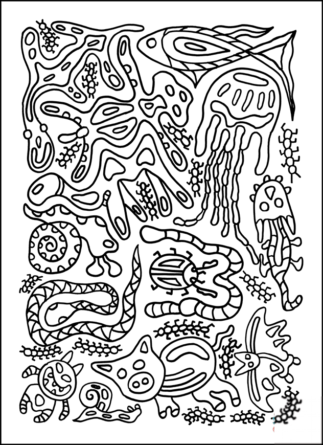 Psychedelic Pattern with Animals