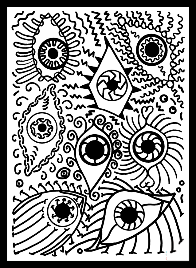 Psychedelic Pattern with Eyes