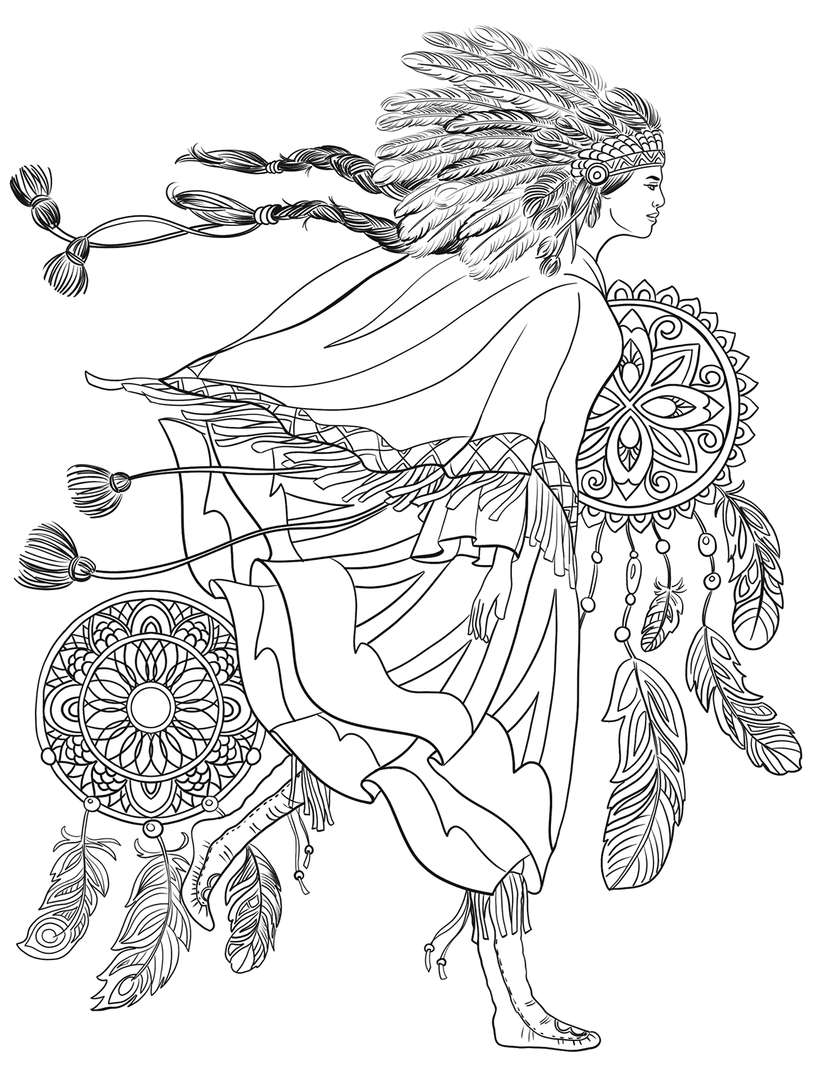 Indigenous Woman in a Traditional...