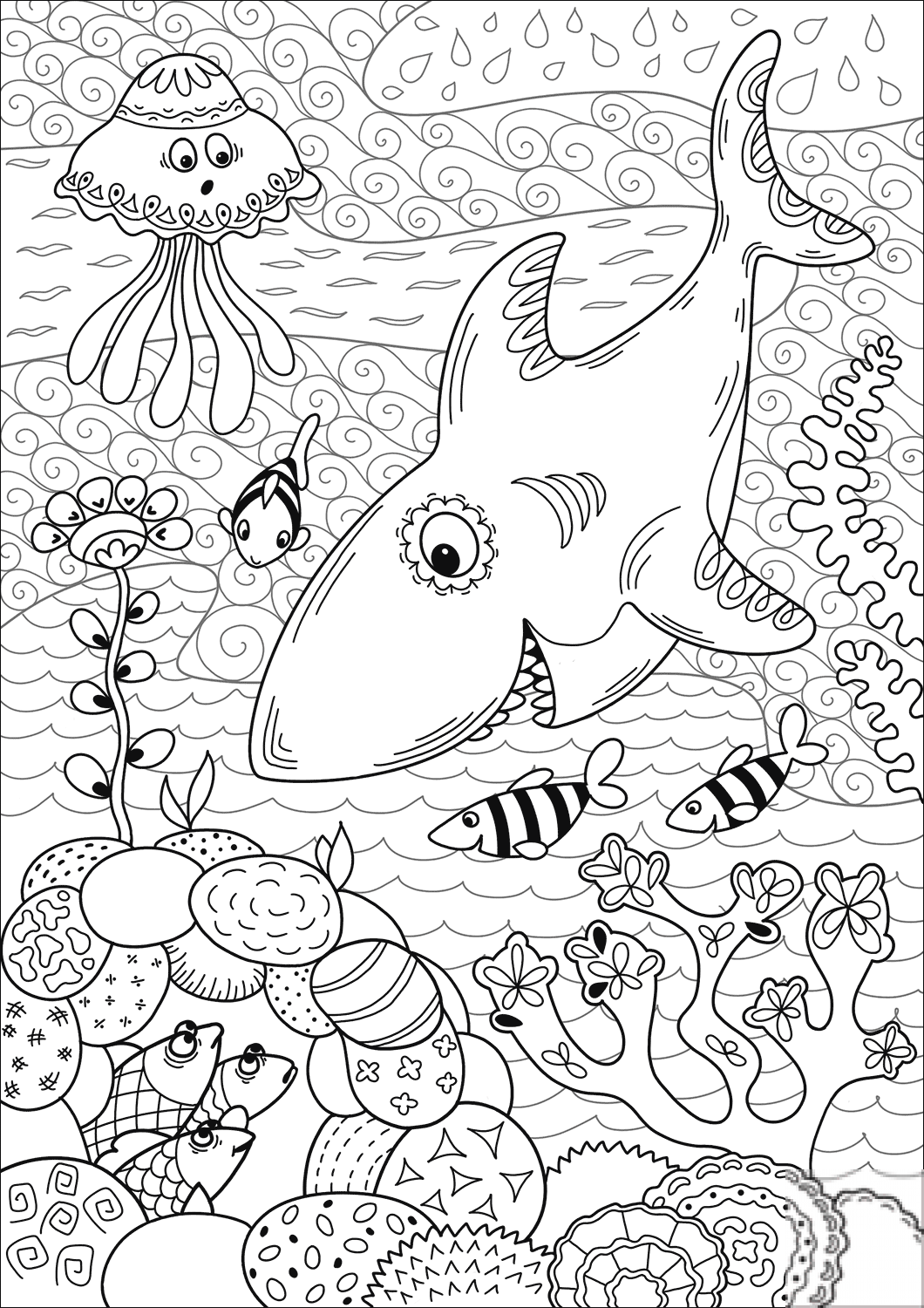 Shark Hunting in Coral Reef