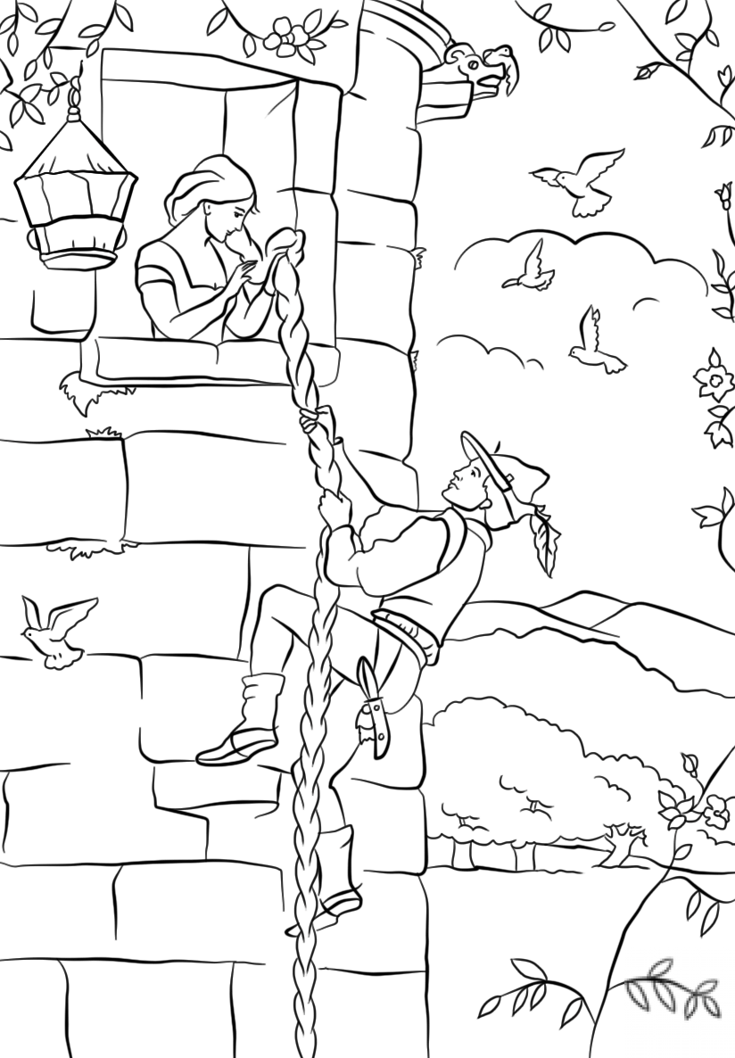 Prince Climbs up Rapunzel's Tower