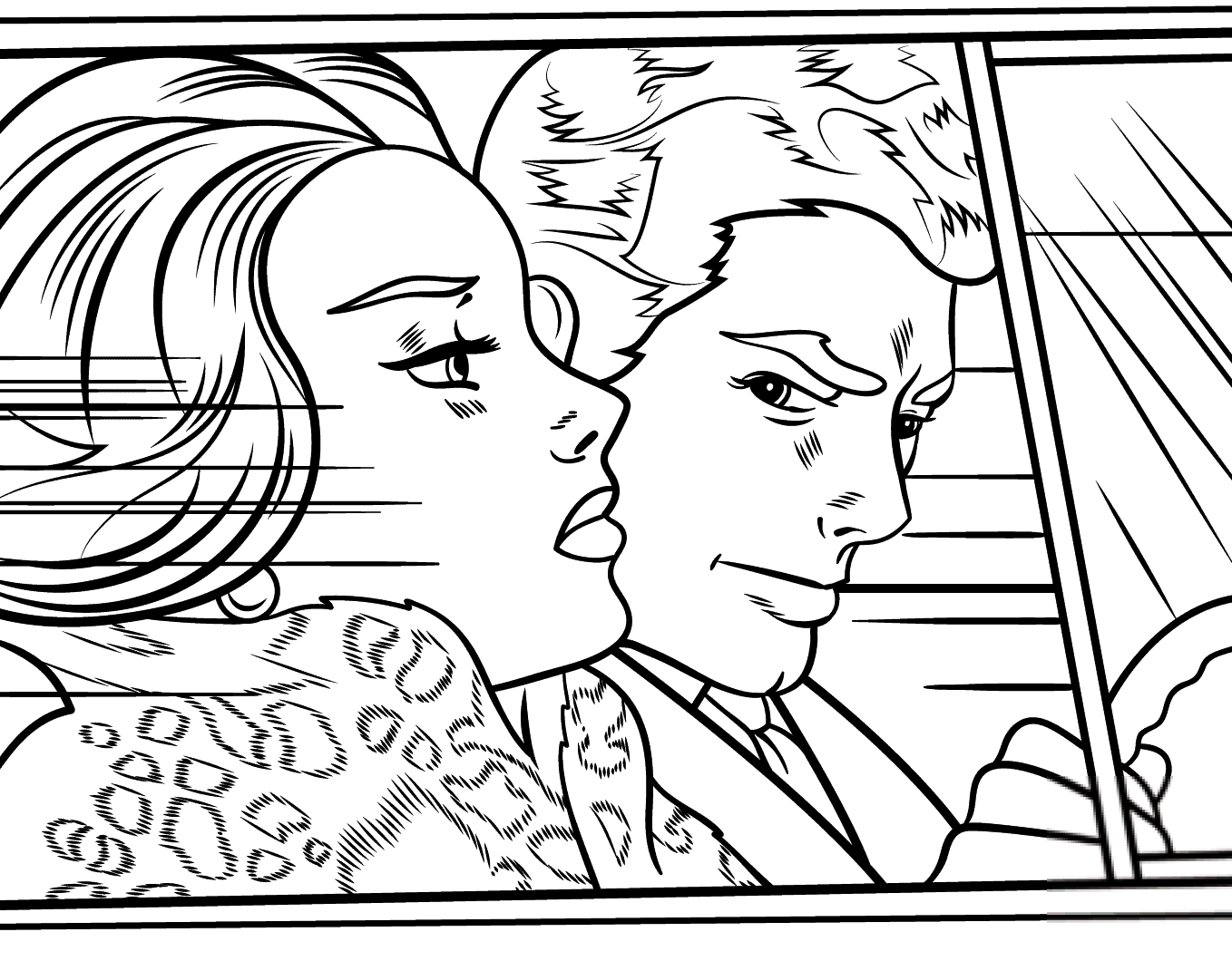 In the Car by Roy Lichtenstein