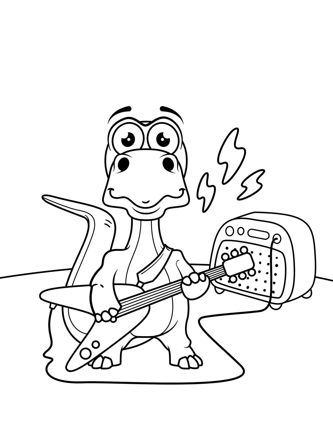Dinosaur Playing Guitar