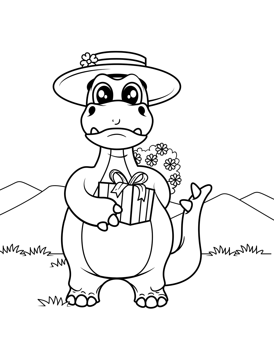 Dinosaur with Gift Box