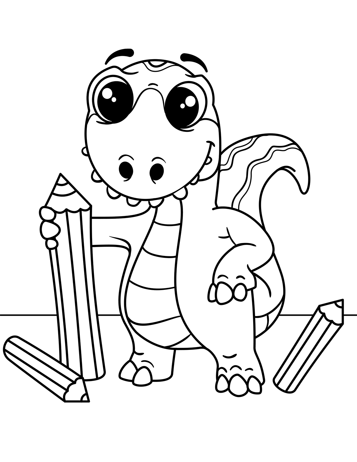 Dinosaur with Pencils