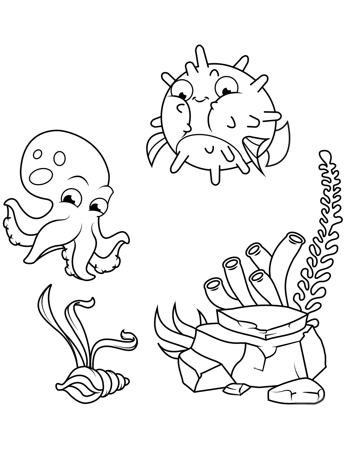 Octopus and Pufferfish