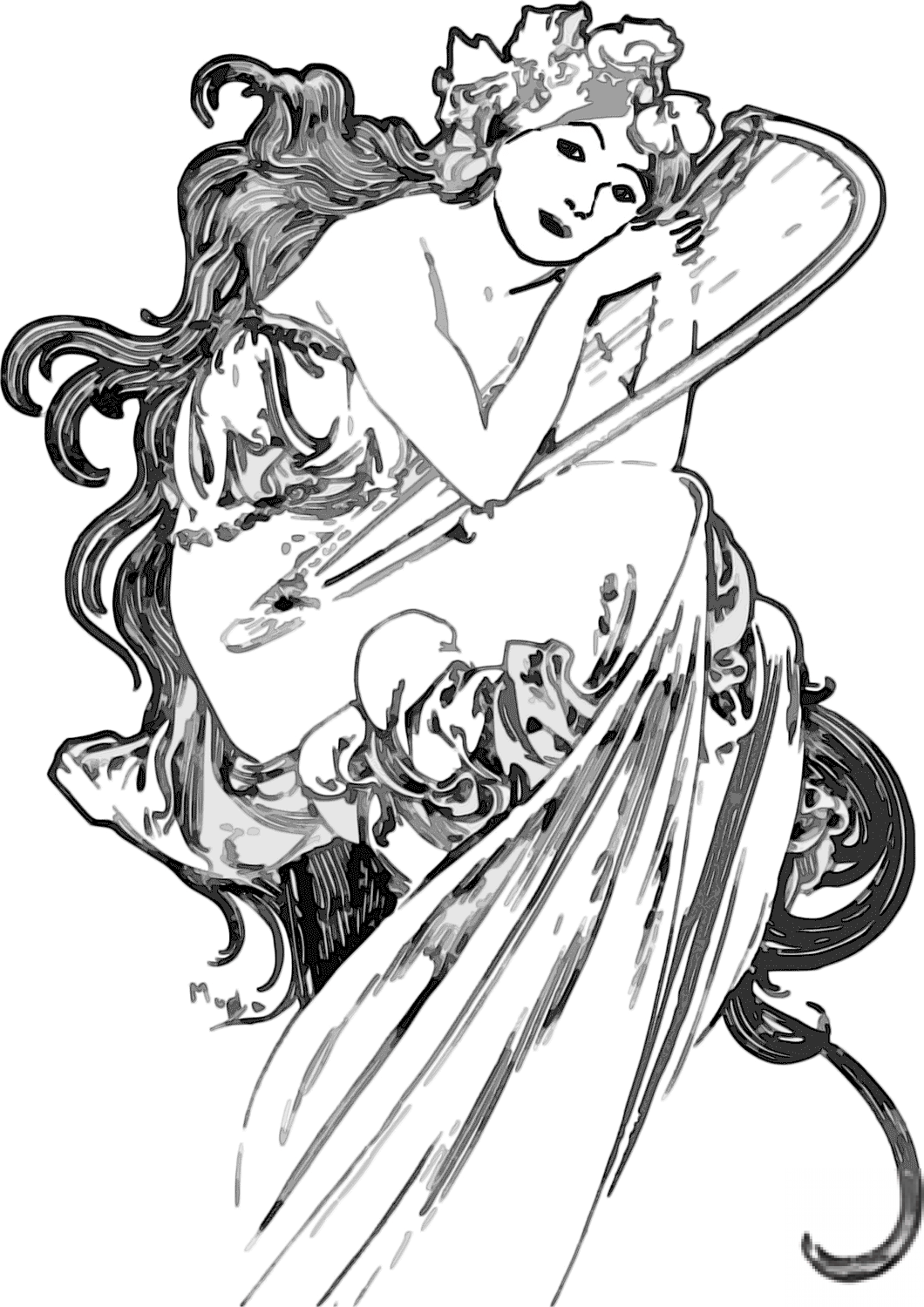 Woman with Harp
