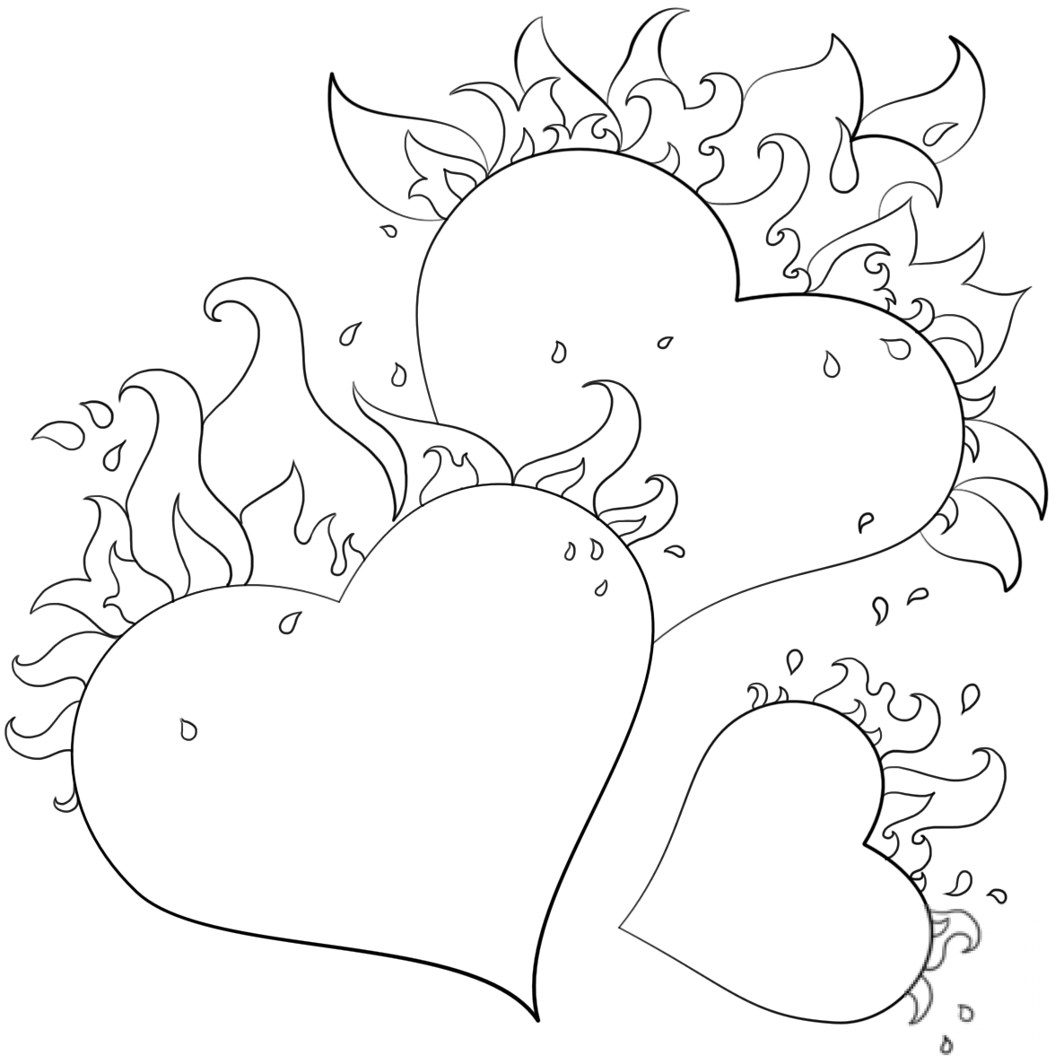 Hearts with Flames