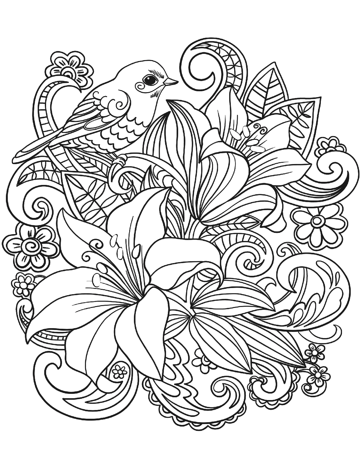 Skylark and Flowers