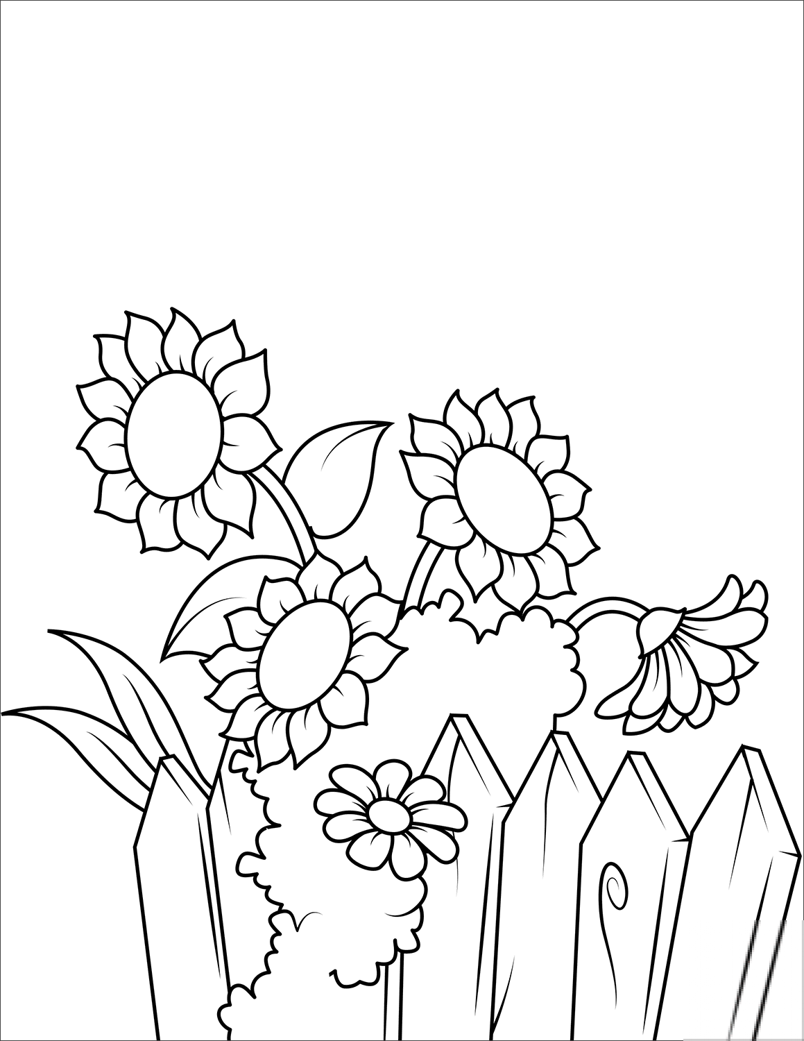 Sunflowers near the Fence