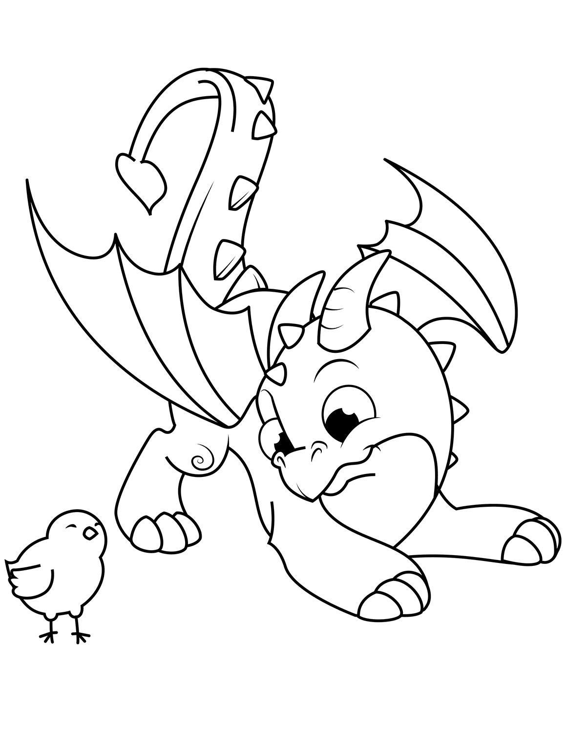 Cute Dragon and Chick