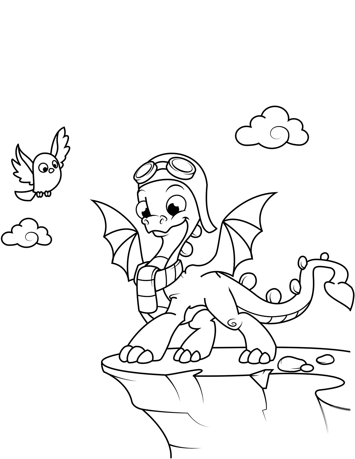 Cute Dragon Wearing Aviator's Hat...