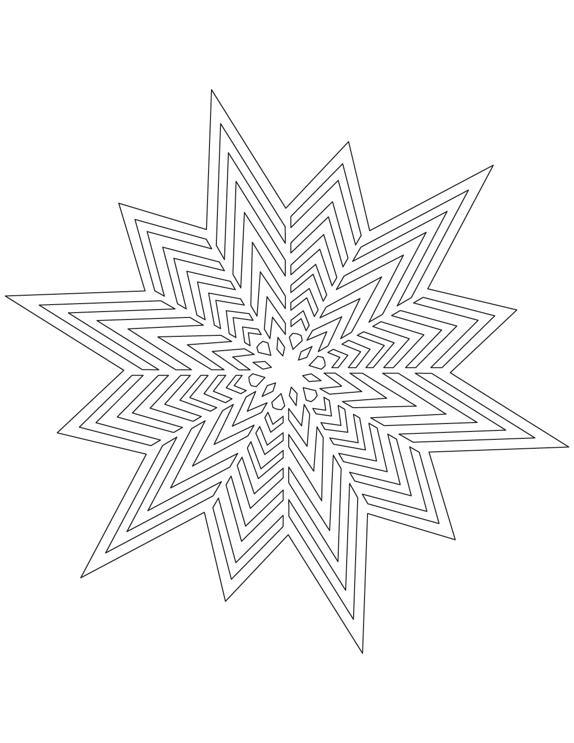 Snowflake with Thin Crystals Pattern