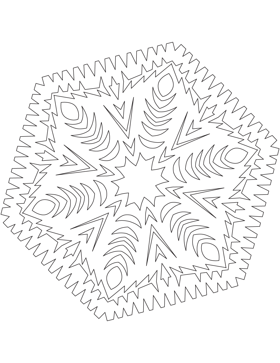 Snowflake with Feathers Pattern