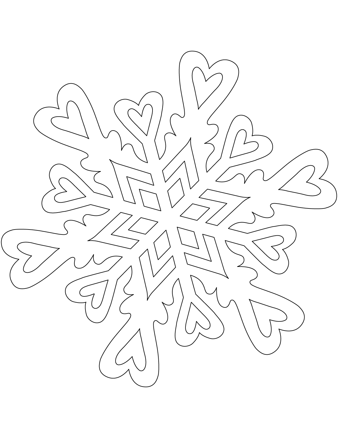 Snowflake Pattern with Hearts