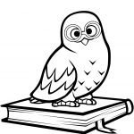 Polar Owl Sitting on a Book
