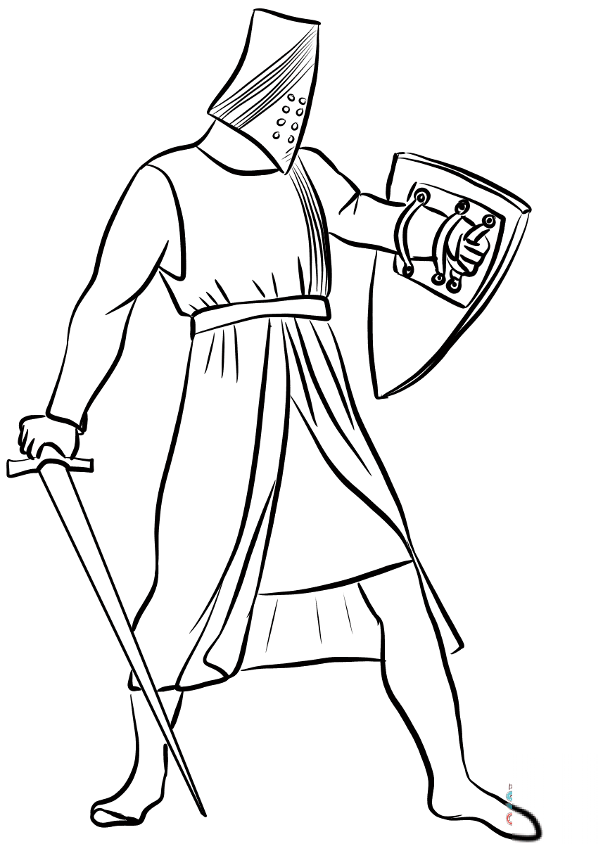Helmeted Medieval Knight