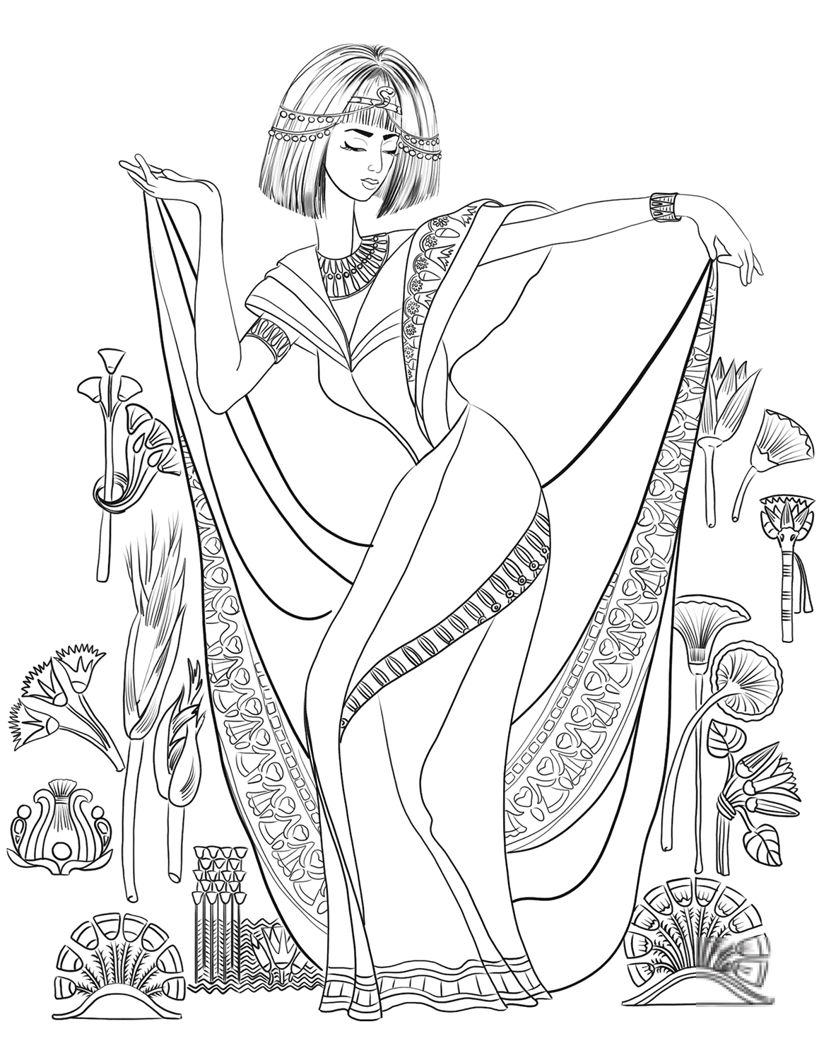 Egyptian Woman in a Traditional Dress