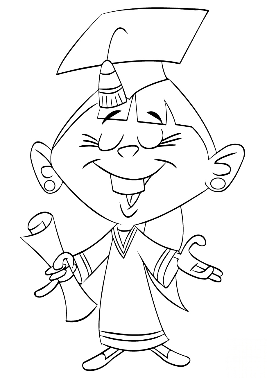 Graduation Cartoon Girl