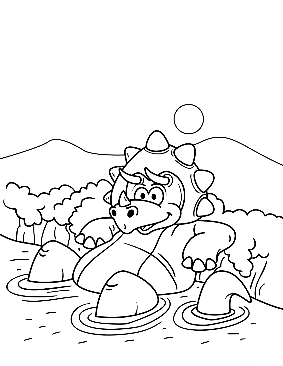 Styracosaurus Taking a Bath