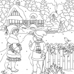 A Boy and a Girl are Pulling the Sled