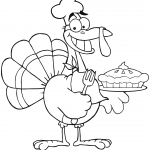 Happy Turkey Chef with Pie