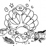 Cartoon Turkey with Load Stomach