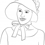 Girl Wearing Pilgrim Bonnet