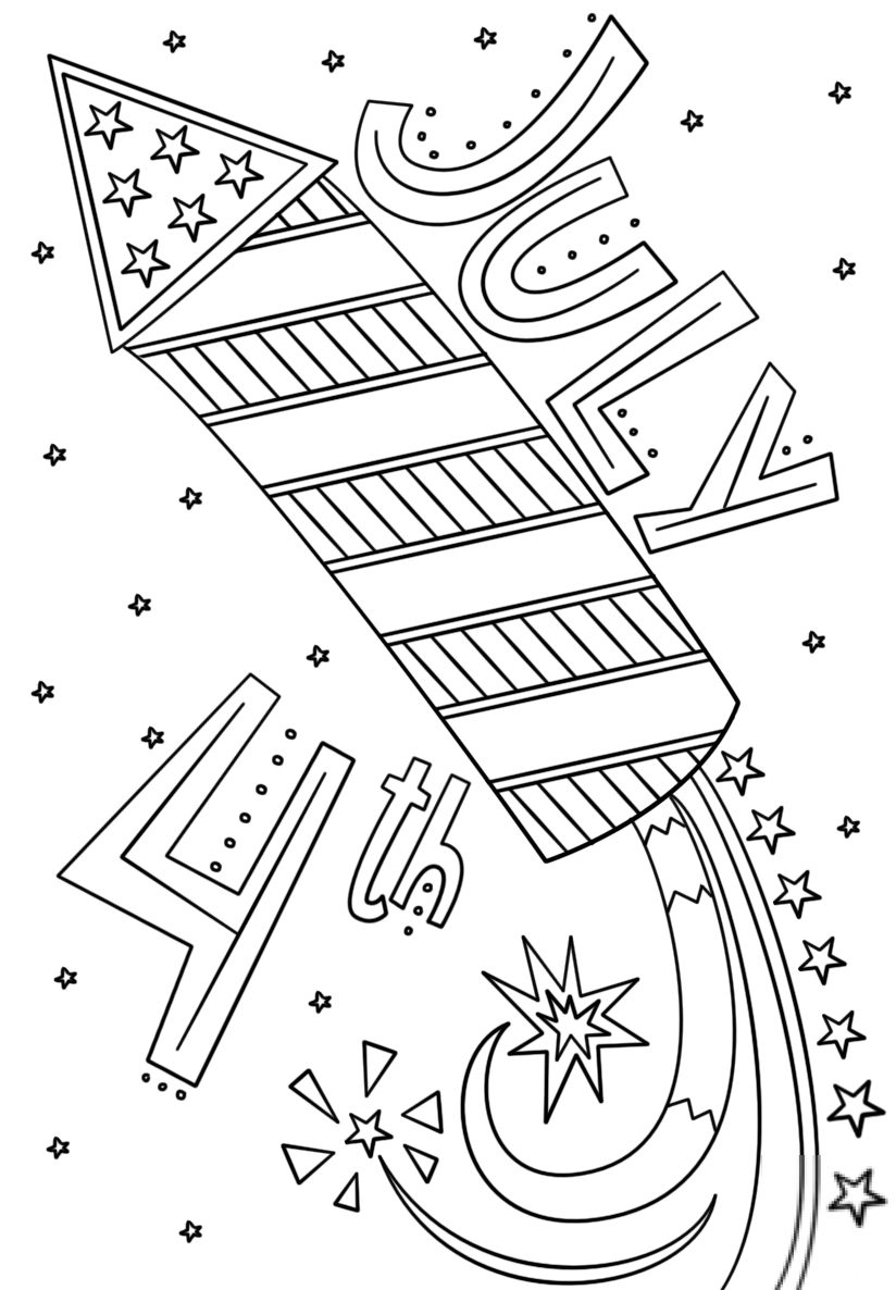 Fourth of July Fireworks Doodle