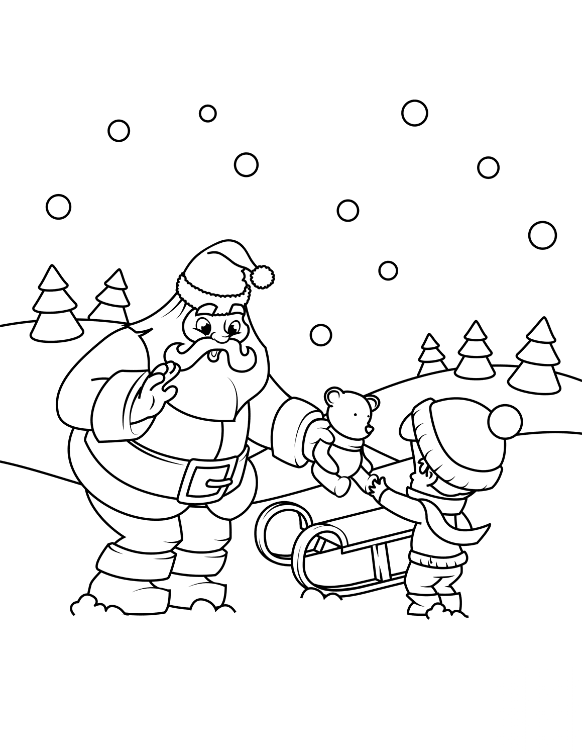 Santa Gives a Gift to a Boy