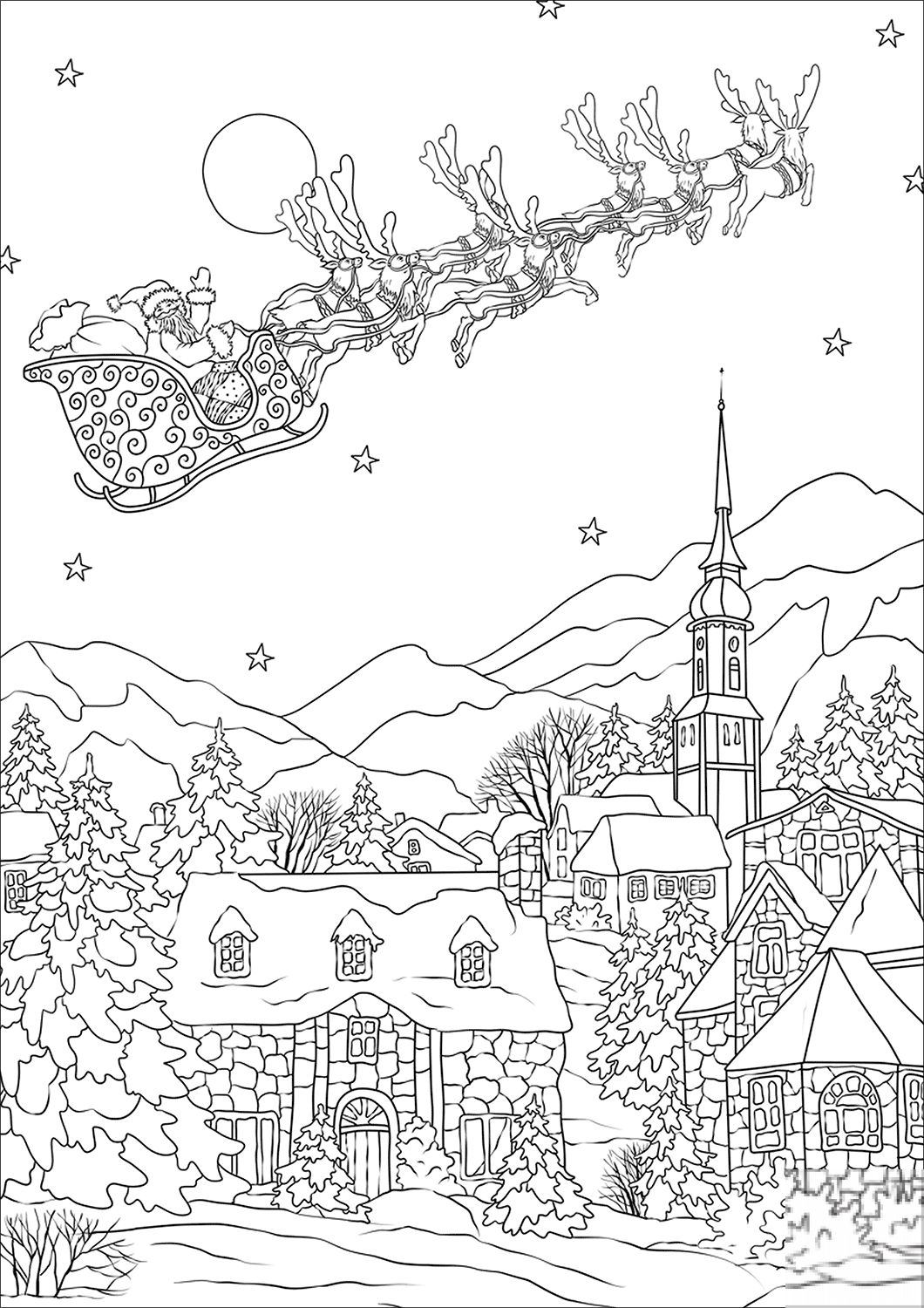 Saint Nickolas flies away over...