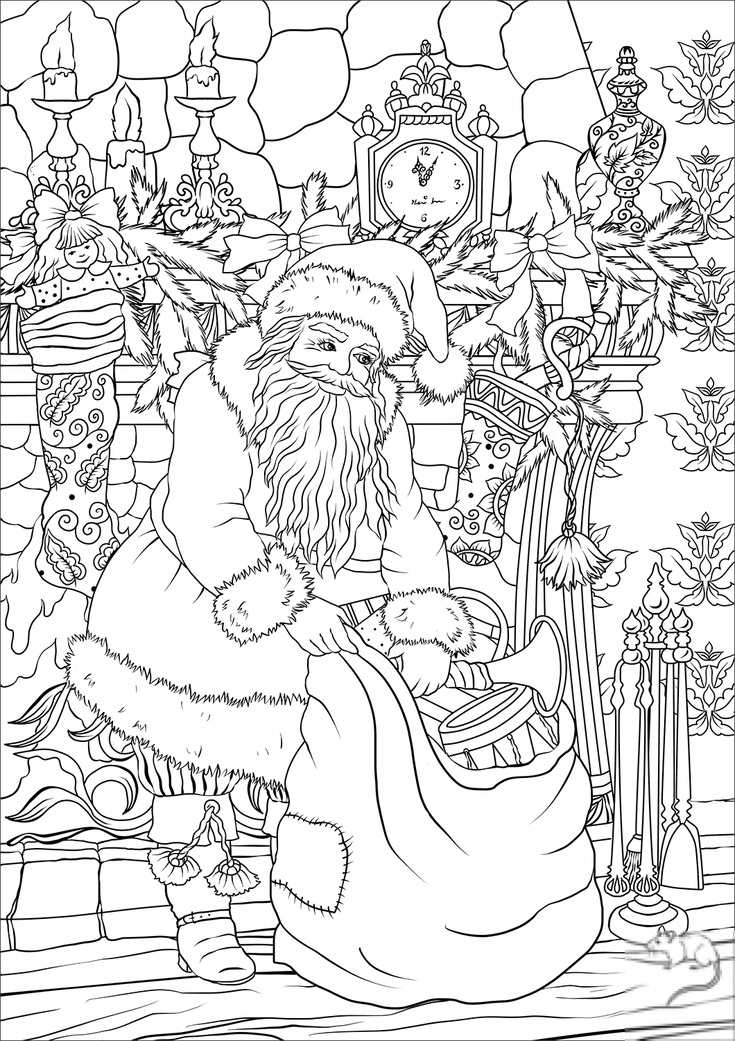 Saint Nickolas opening his bag of...