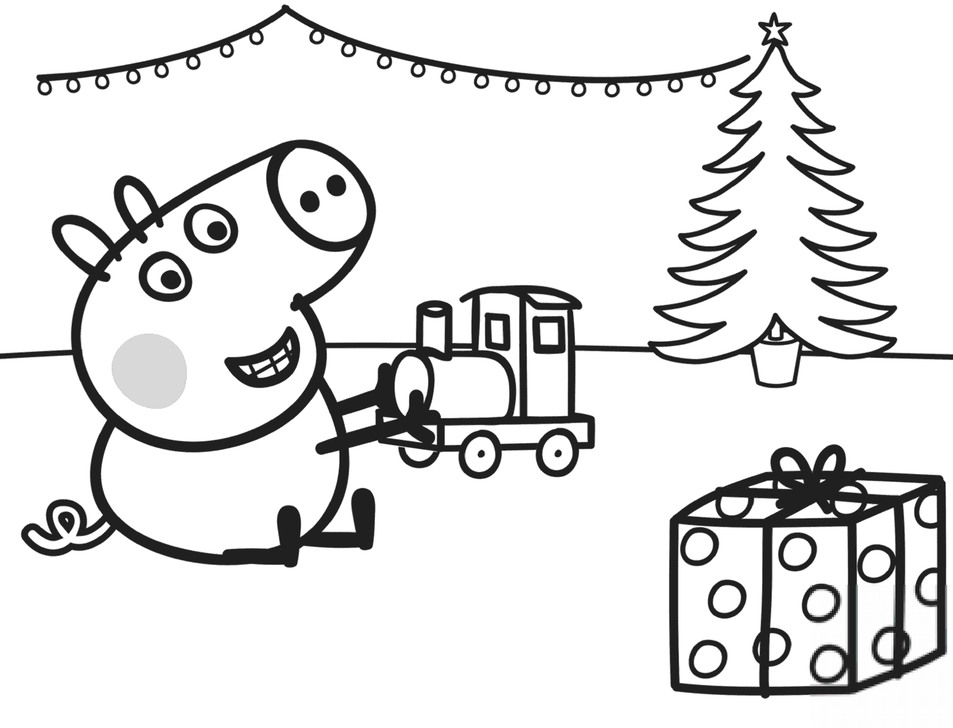 George Plays with Xmas Train