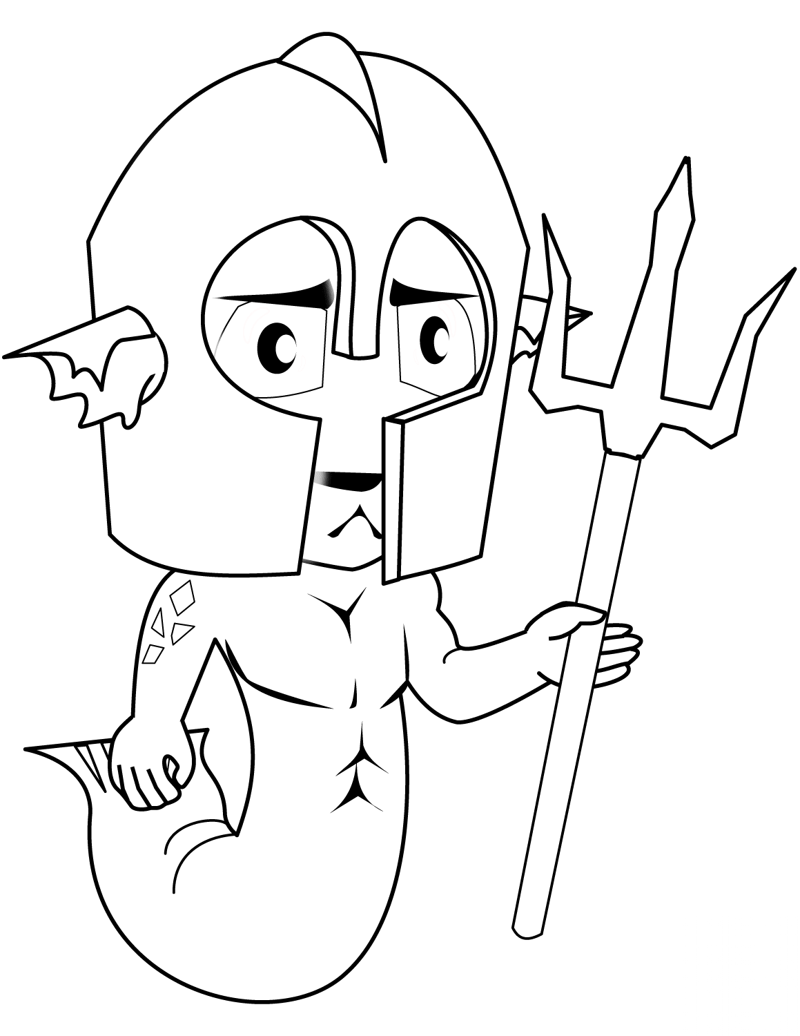 Merman with Poseidon's Trident