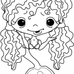 Dziewczynka Mermaid z kręconymi...