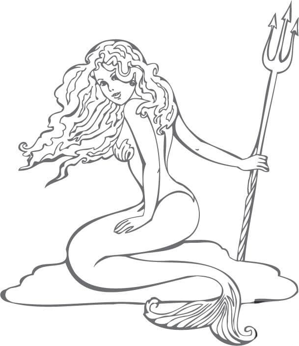 Mermaid trzymająca trójząb
