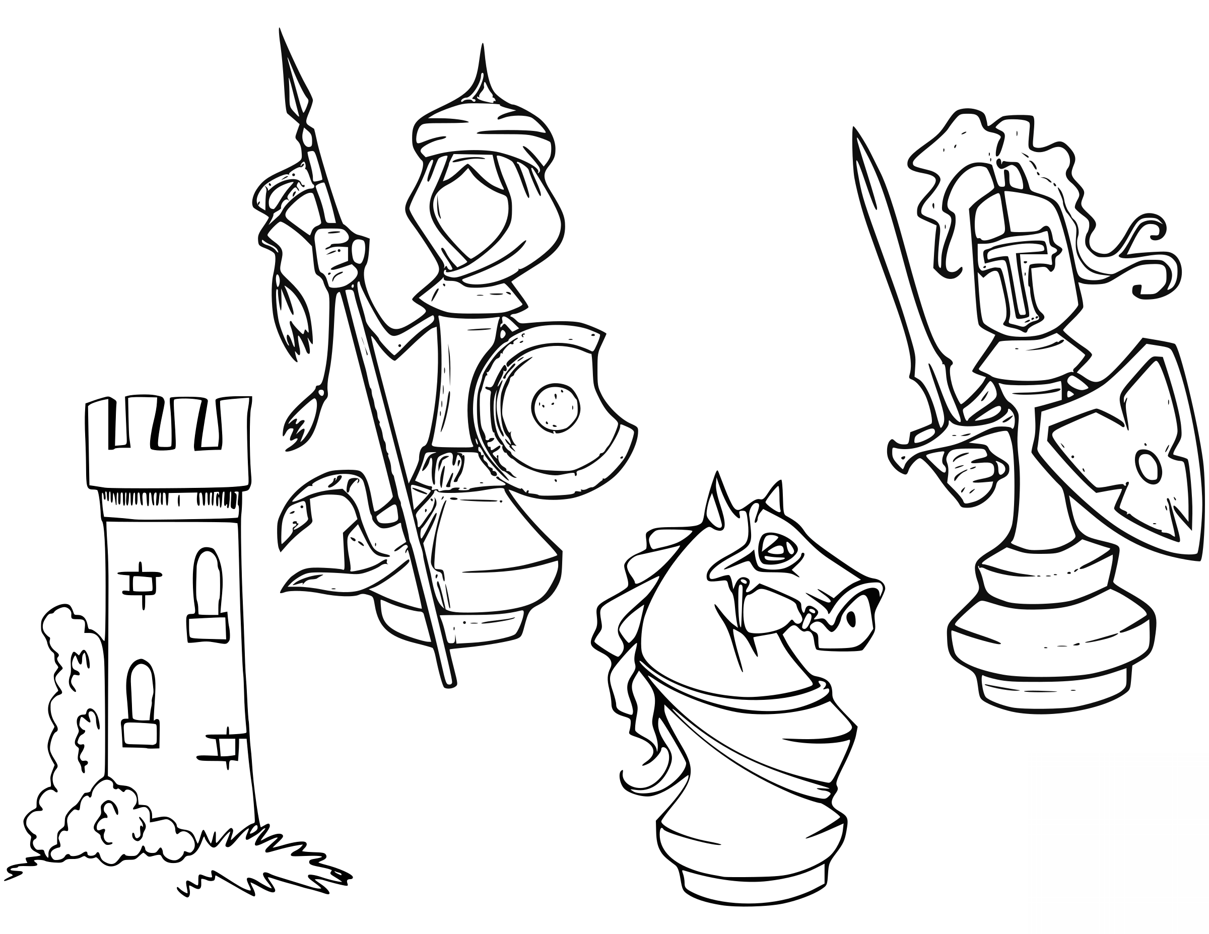 Cartoon Chess Pieces
