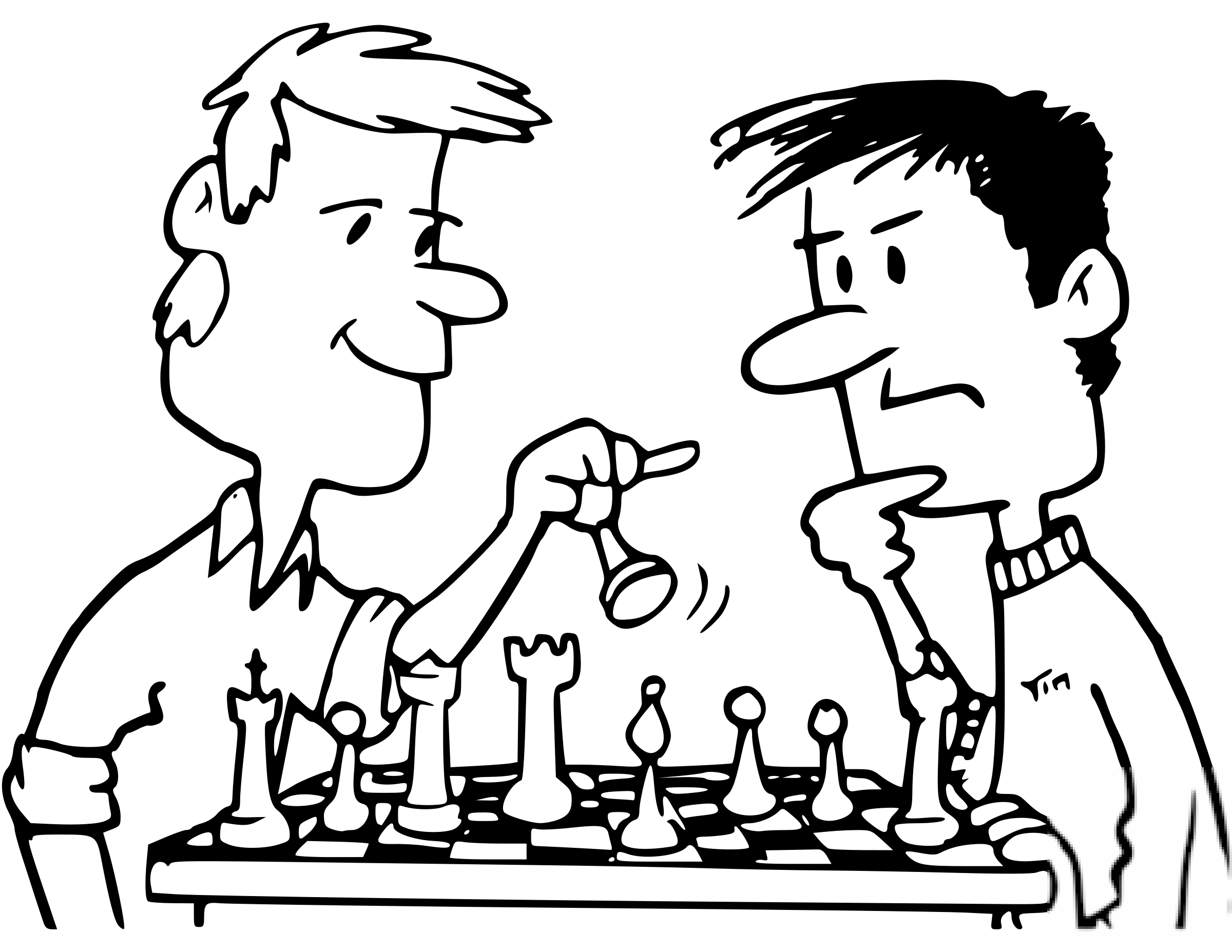 Friends Playing Chess
